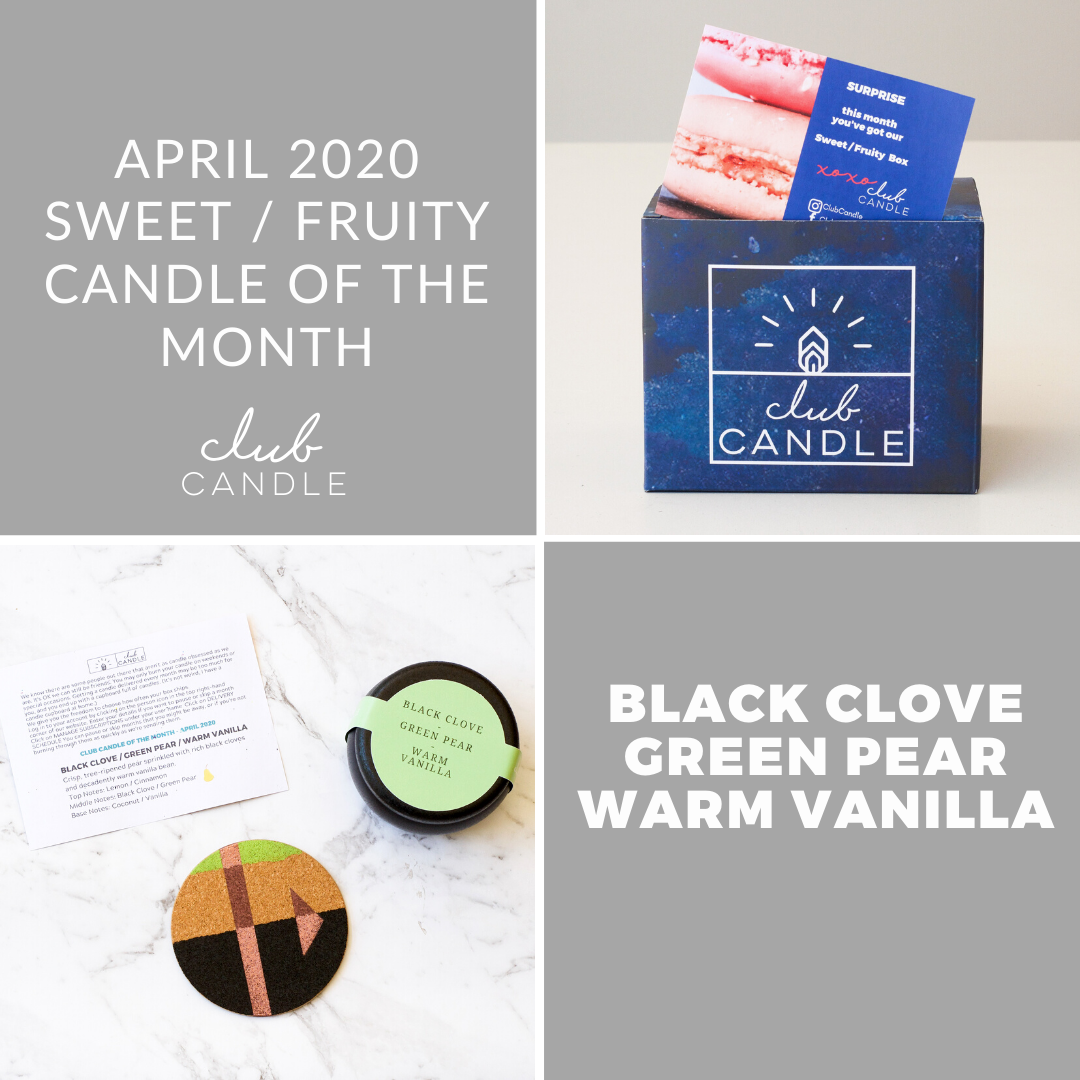 Candle of the Month – Black Clove, Green Pear, Warm Vanilla