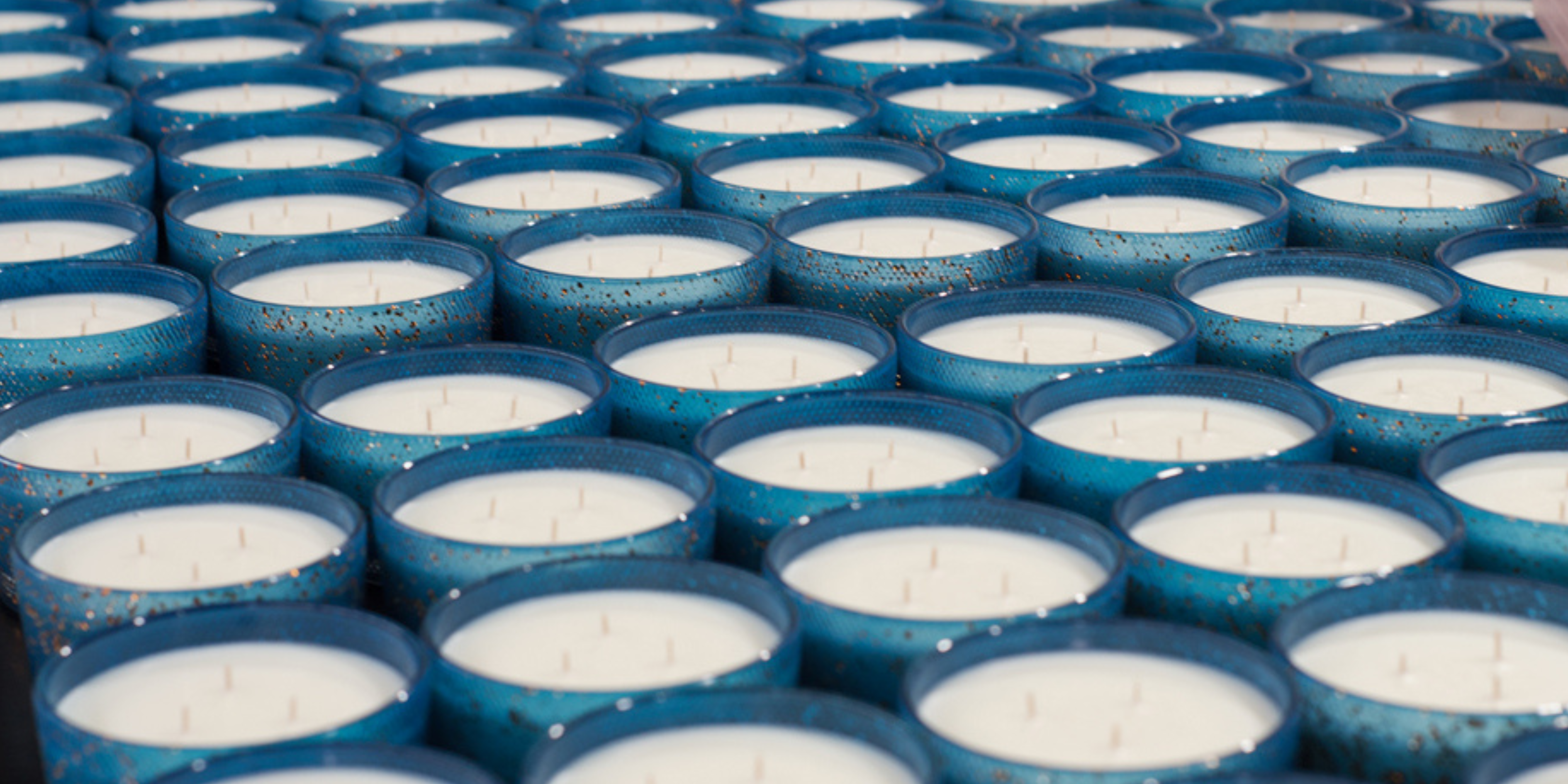 Ocean Oasis candle, lots of blue candles